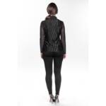 Mesh Sleeve Turtleneck Top in Stripe